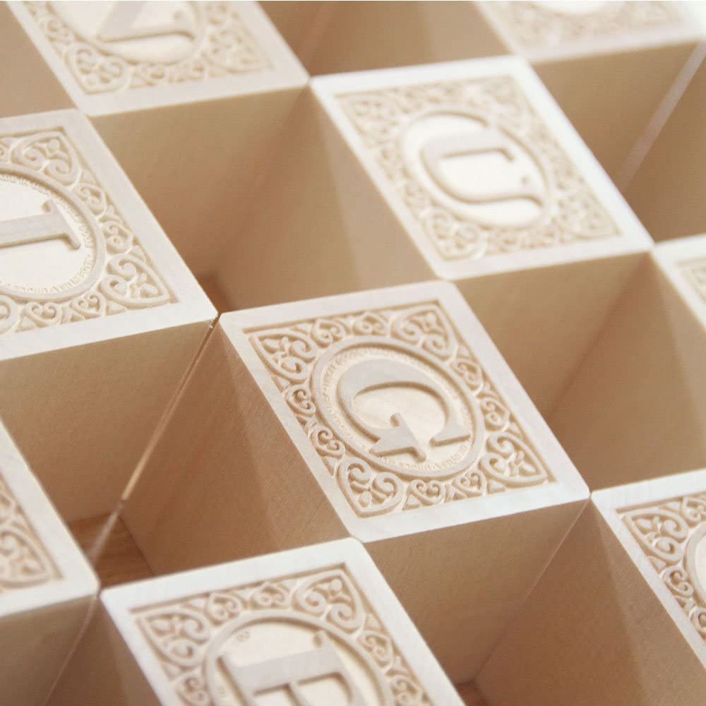 ornate wood children's abc block letters