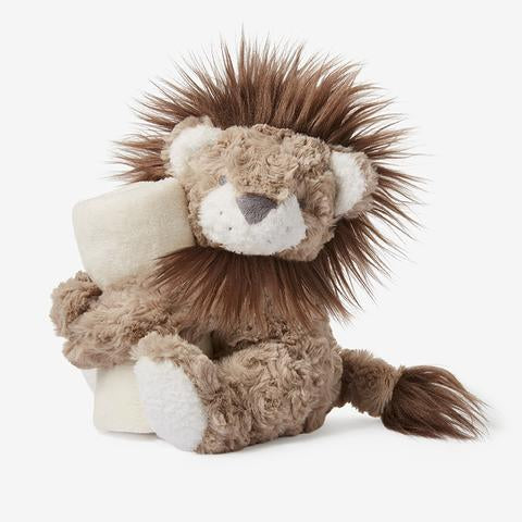 Elegant Baby lion plush holding baby security blanket