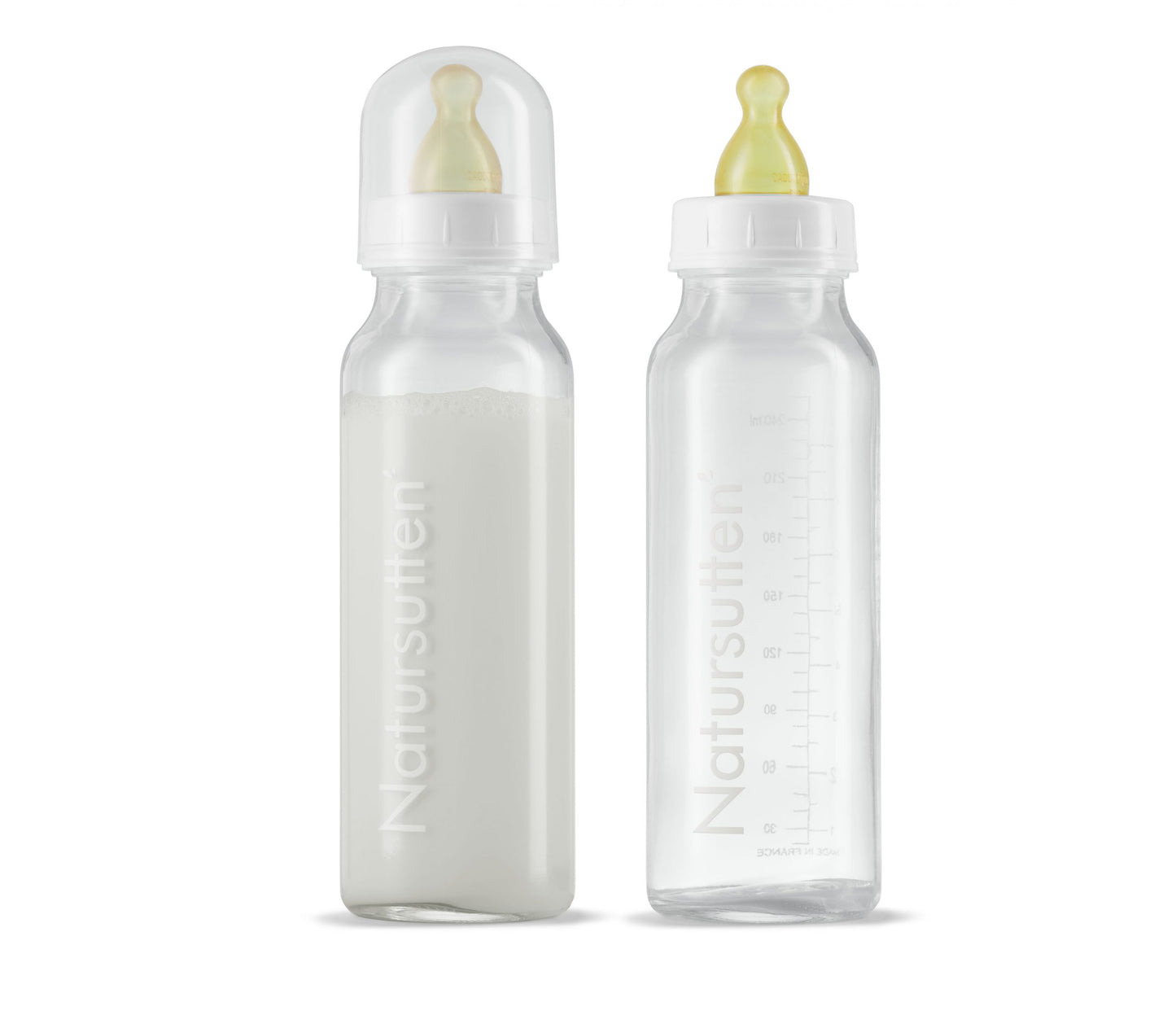 8 oz glass baby bottle made by Natursutten