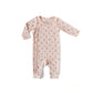 dusty pink organic cotton baby romper with fawn print