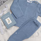 Elegant Baby dark blue knit cardigan and leggings