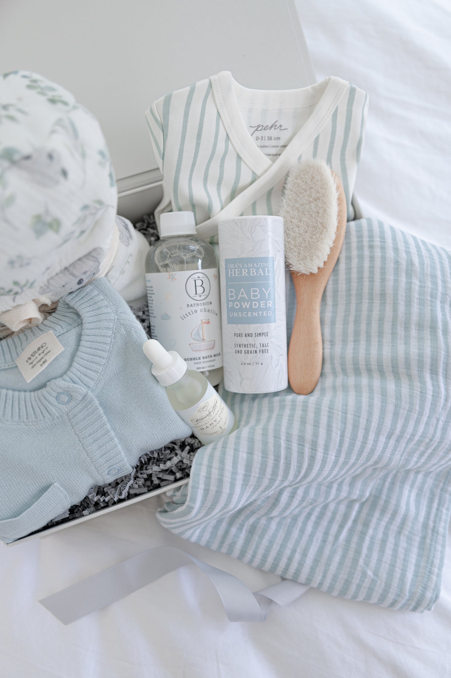 New Baby Bath Essentials And Baby Grow Basket, Gifts Gifts