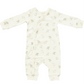white organic romper with grey lambs by petit pehr